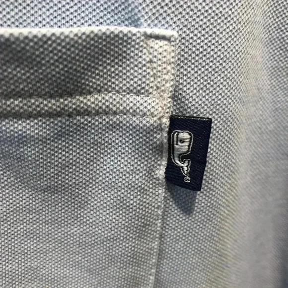 Vineyard Vines Mens XL Light Blue Polo Shirt Pocket Whale Logo S/S - Picture 4 of 4
